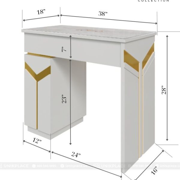 Bàn Manicure | Bộ sưu tập CLOVER | Trắng | UnikPlace 3