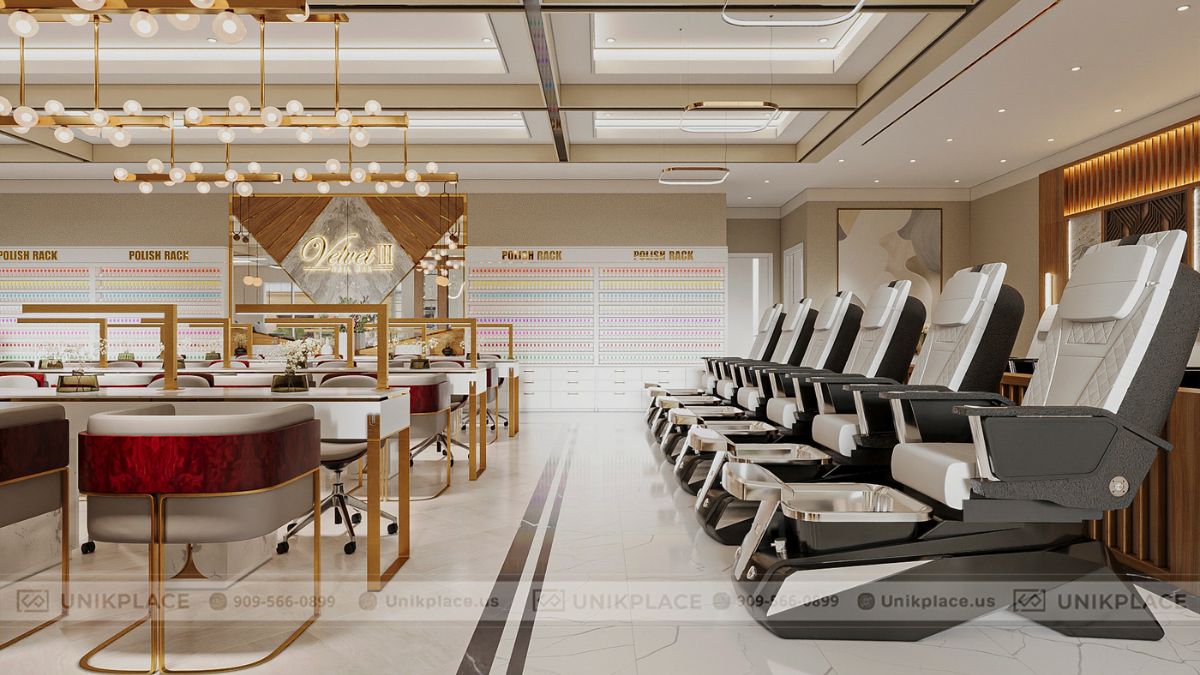 Hình Ảnh Dự Án Velvet Nail Bar 2700 sqft Xây Mới 05