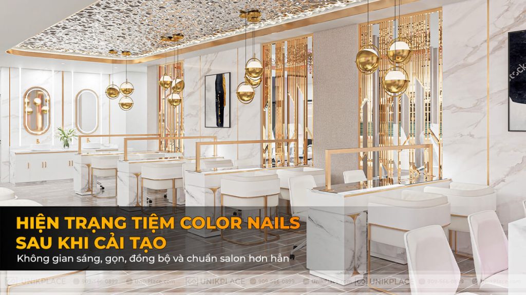 Color Nails Salon after renovation - brighter space, uniform layout, modern interior and optimized customer experience